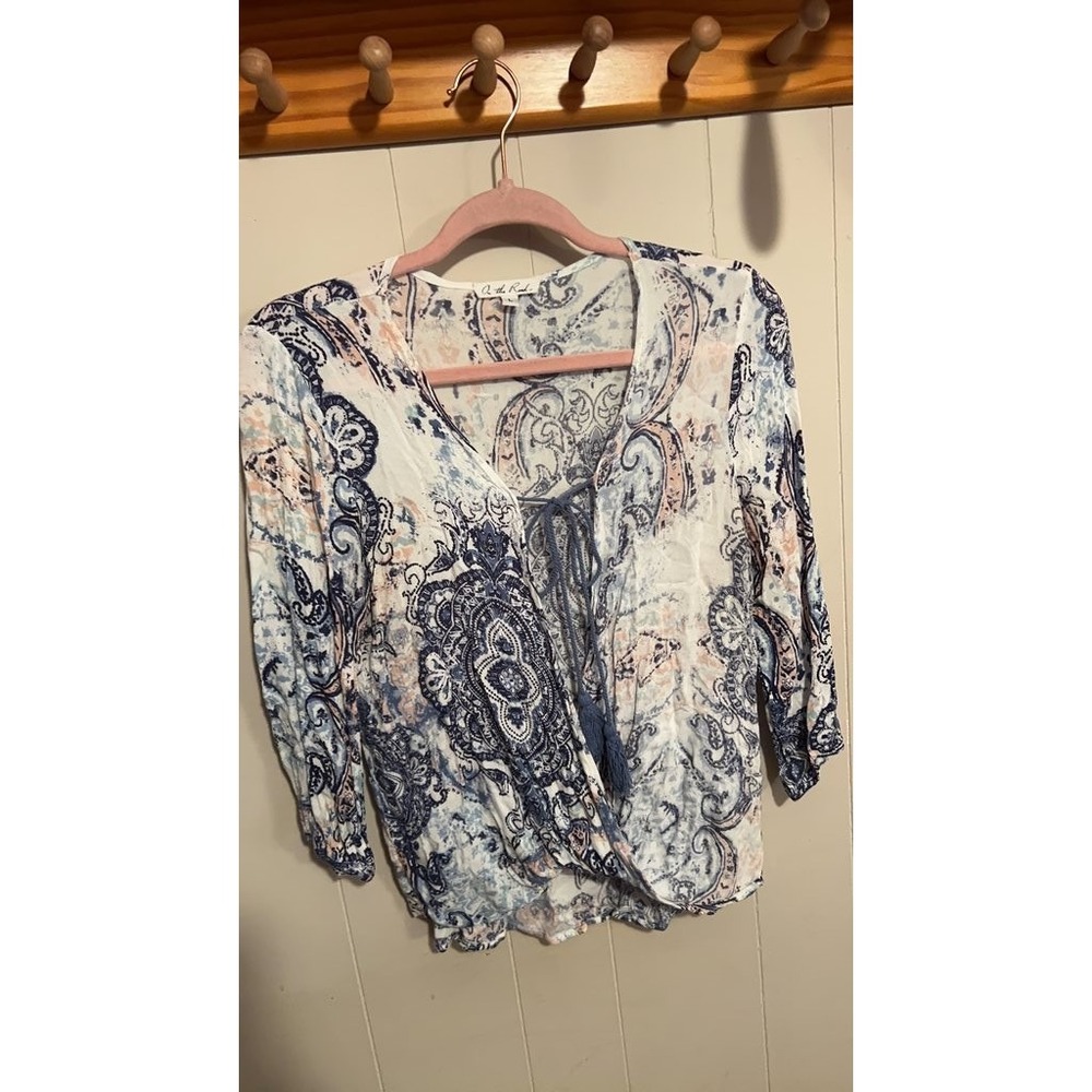 On the Road Paisley Print Blouse with Tassel Tie